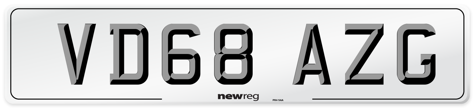 VD68 AZG Number Plate from New Reg
